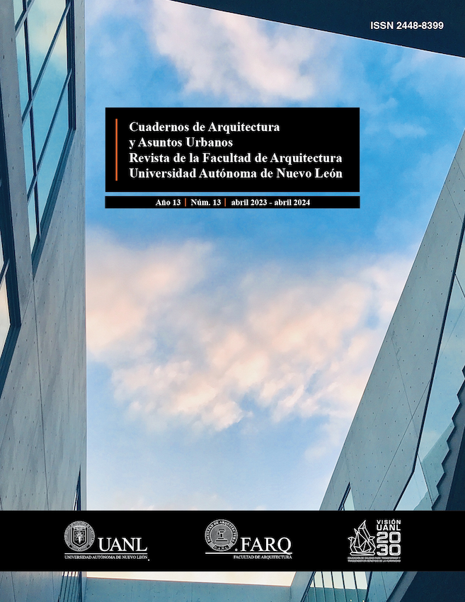					Ver Vol. 13 Núm. 13 (13): Cuadernos de Arquitectura y Asuntos Urbanos, Revista de la Facultad de Arquitectura de la Universidad Autónoma de Nuevo León, México
				