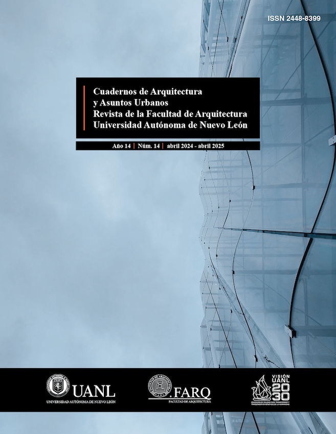 					Ver Vol. 14 Núm. 14 (14): Cuadernos de Arquitectura y Asuntos Urbanos, Revista de la Facultad de Arquitectura de la Universidad Autónoma de Nuevo León, México
				