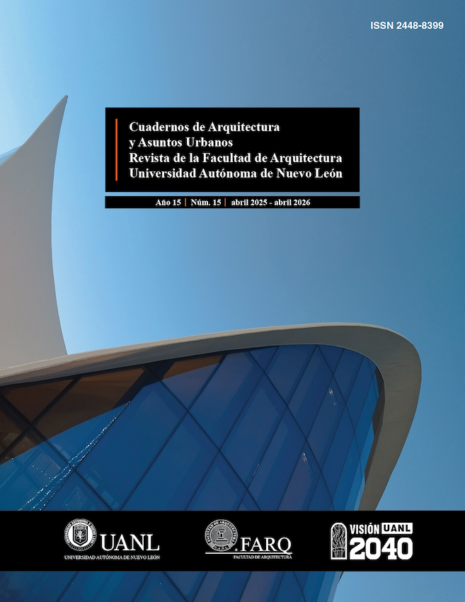 					Ver Vol. 15 Núm. 15 (15): Vol. 15 Núm. 15 (15): Cuadernos de Arquitectura y Asuntos Urbanos, Revista de la Facultad de Arquitectura de la Universidad Autónoma de Nuevo León, México
				